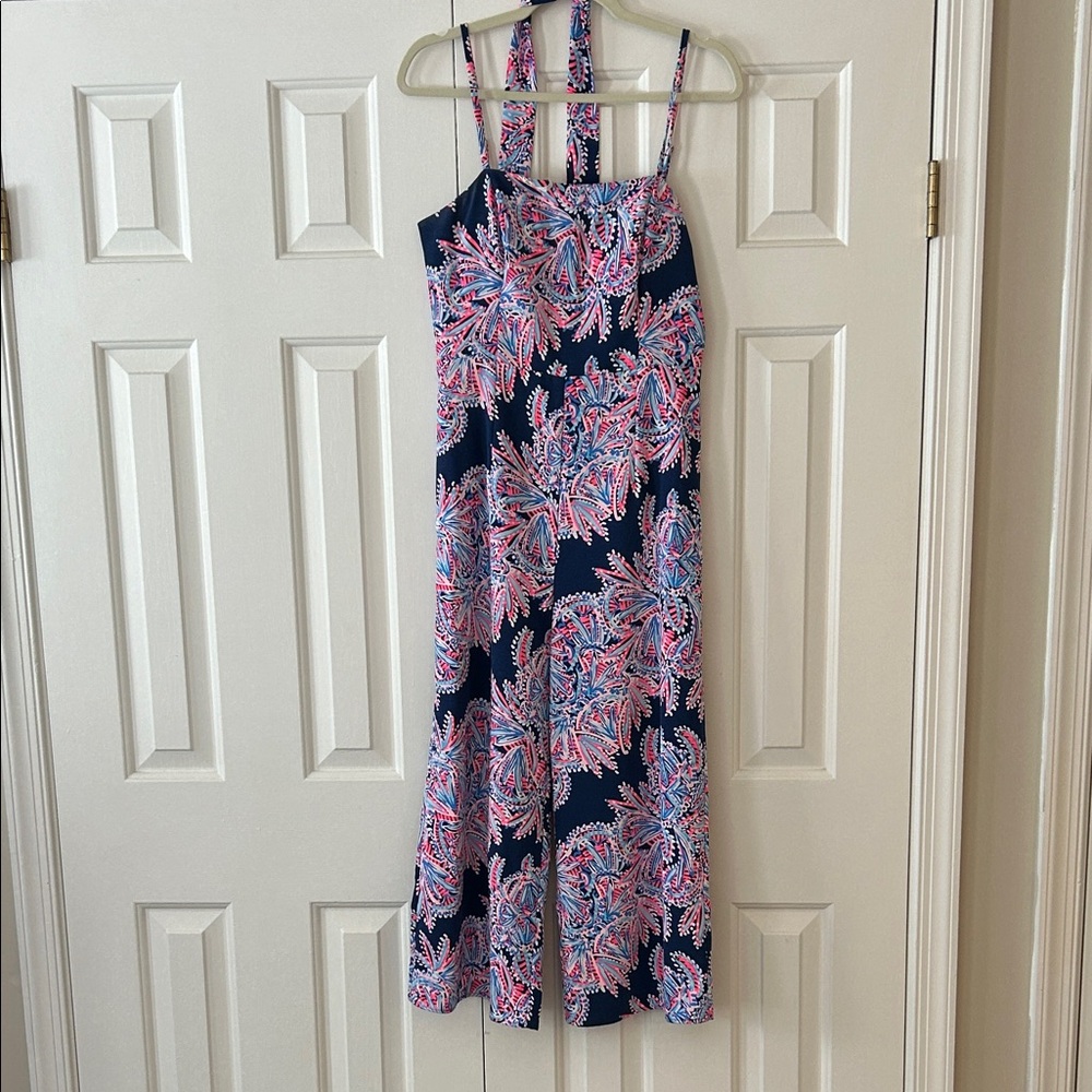 Lilly Pulitzer Floral Print Jumpsuit - Pink and Blue